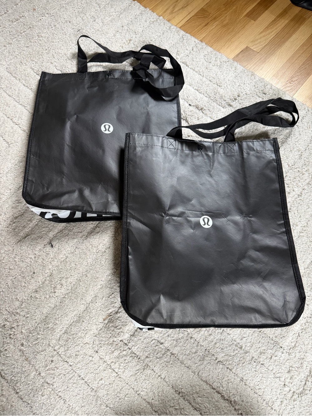 lululemon athletica Black Reusable Tote Bag (Set of 2)